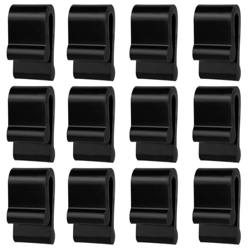 Gosknor 12pcs Dutch Oven Lid Protector Clips, Silicone, Black, Round, Oval, Accessory - color: black