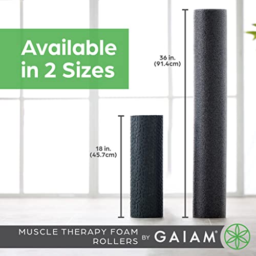 Gaiam Restore Foam Roller, Muscle Recovery, 18" (Grey) | High-Density EVA Foam | Deep Tissue Massage | Pre & Post-Workout Muscle Recovery | Multiple Sizes | Home & Gym
