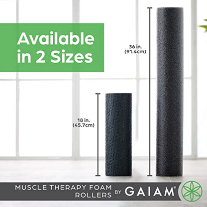 Gaiam Restore Foam Roller, Muscle Recovery, 18" (Grey) | High-Density EVA Foam | Deep Tissue Massage | Pre & Post-Workout Muscle Recovery | Multiple Sizes | Home & Gym