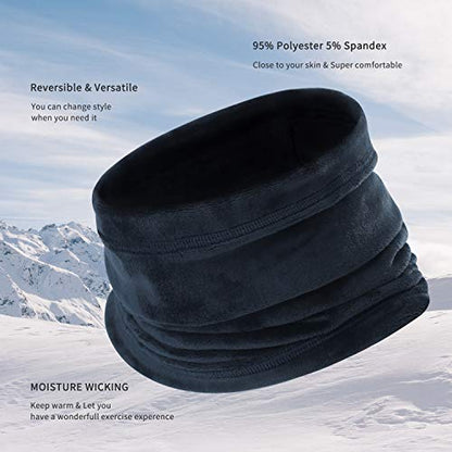 Polar Fleece Neck Warmer - Windproof Winter Neck Gaiter Cold Weather Face Mask For Men Women - 1 Pack - color: 1 Pack Blue