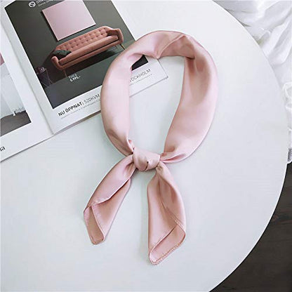 Glamorstar Satin Neck Scarf 6 Packs Square Handkerchief for Women - color: 6 Packs - Black,red,blue,white,pink,gray