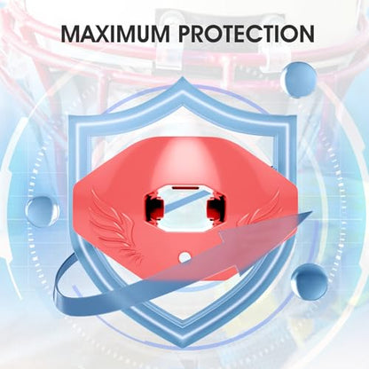 2Pcs Youth Football Mouthguard,Football Mouthpiece with Strap,No Boil. | Soft and Durable, Maximum Breathing Channel, - color: Pink