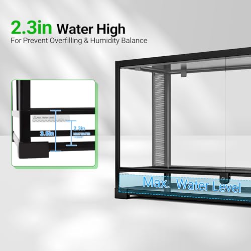 REPTI ZOO 50 Gallon Reptile Glass Tank Terrarium 2 in 1 Side Meshes and Side Glasses Double Hinge Door with Screen Ventilation Tempered Glass 36" x 18" x 17.75" - size: 36" x 18" x 17.75"