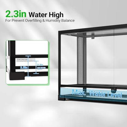 REPTI ZOO 50 Gallon Reptile Glass Tank Terrarium 2 in 1 Side Meshes and Side Glasses Double Hinge Door with Screen Ventilation Tempered Glass 36" x 18" x 17.75" - size: 36" x 18" x 17.75"