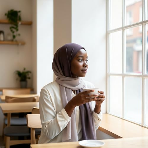 Hijab Modest and Elegant | Beautifully Designed Printed Chiffon Patterns | Muslim Women Head Scarf and Veil - color: Grey