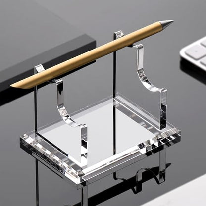 SANRUI 2 Tier Acrylic Pen Holder Display Stand, Fountain Pen Pencil Makeup Brush Rack, Ballpoint Pen Showholder, Paintbrush Drying Rack Organizer Desk for Home School Office or Store Use - style: 2 Tier