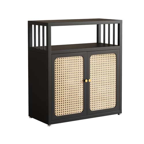 Fish Tank Stand with Storage Cabinet, Carbon Steel Frame, Adjustable Foot Pads, Suitable for Home Aquarium Display(Black,Double) - color: Black, size: Double