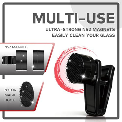 Magnetic Seaweed Clip - N52 Magnet, Rust-Proof Wavy Grip (Black & Red) - color: Blcak+Red