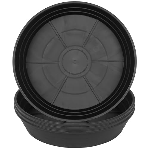 LWALRS 4 Packs 6 Inches Plant Saucer Drip Trays, Round Plastic Plant Pot Saucers Flower Pot Tray for Indoor Outdoor - color: Black, size: 6in(4 Pack)