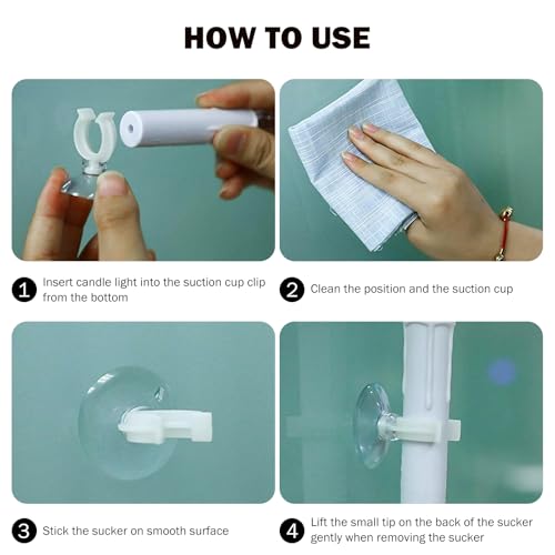 minkissy 6pcs Christmas Candles Holders - Candles Holders with Suction Cups Home Decoration Window Candle Holder for Christmas Celebration Candles (20mm) - size: Size 1