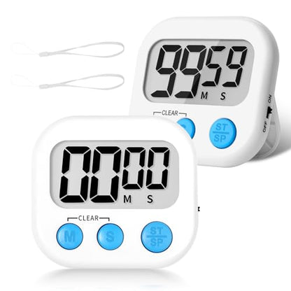 ZILLEEN Classroom Timer for Kids Teachers 2 Pack Digital Timers, White - color: White & White