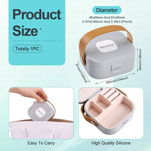Silicone Jewelry Boxes Present Box,PU Leather Travel Jewelry Case,Mini Jewelry Box Travel Jewelry Box Jewelry Gift Boxes Necklaces Earrings Bracelets Boxes for Women,Light Grey - color: Light Grey