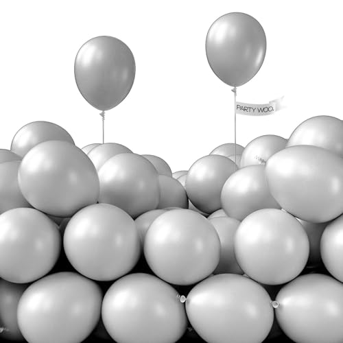 PartyWoo Gray Balloons 50 pcs 5 Inch Small Mini Matte Grey Latex Balloons for Baby Shower Gender Reveal Graduation Woodland Wedding Anniversary Elephant Birthday Party Decorations Gray-Y71 - color: Gray-y71, size: 5 inch