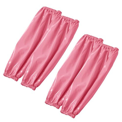 Yzurbu 2 Pairs Arm Sleeves Covers, Soft Waterproof Oil-proof Sleeves Protector for Arm with Elastic on Cuffs - color: Pink - 2pairs