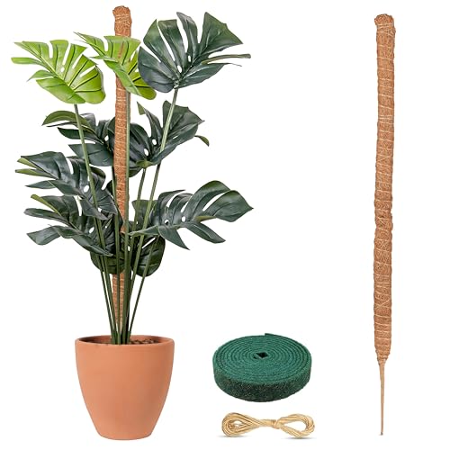 EcoNour Tall Moss Pole for Plants (1-Pack) 63-Inch | Large Monstera Plant Support for Climbing and Growth | Elevate Your Indoor Garden | Tall Plant Support for Indoor Potted Plants to Grow Upwards - size: 63 Inches - (1 PC)