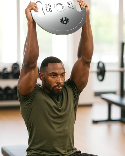 HVO Olympic Weight Plates with Grip: 2 Inch Standard Calibrated Weight Plates For Home Gyms, Fitness Centers, Strength Workouts, Barbell Use Olympic Standard Weights - size: 70LB Set: 1 Pair of each: 10/25LB