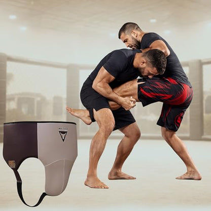 Mytra Fusion Groin Guard Boxing Groin Guard for MMA, Muay Thai, Kickboxing and Martial Arts Abdominal Protector for Training, Sparring, Grappling, Taekwondo and Fighting - size: Small-Medium