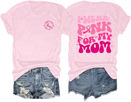Breast Cancer Shirts for Women Pink Ribbon Boxing Gloves Graphic Tops Breast Cancer Awareness Tshirts Fighter Tees - color: Pink1, size: Small