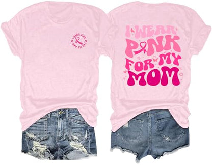 Breast Cancer Shirts for Women Pink Ribbon Boxing Gloves Graphic Tops Breast Cancer Awareness Tshirts Fighter Tees - color: Pink1, size: X-Large