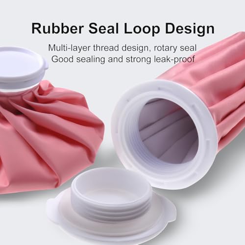 Ice Bag, Ice Packs for Injuries Reusable 9", Hot Water Bag for Pain Relief, Hot & Cold Therapy, Cold Pack Pink - size: 9", style: Pink