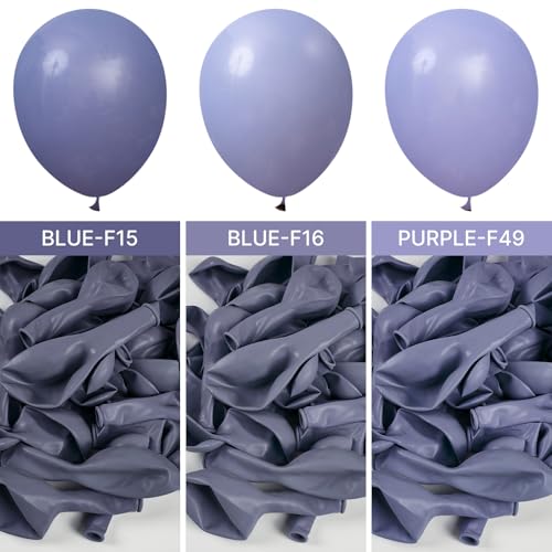 PartyWoo 더스티 블루 풍선 140피스 다양한 사이즈 팩 45.7cm(18인치), 30.5cm(12인치), 25.4cm(10인치), 12.7cm(5인치), 네이비 슬레이트 블루 보헤미안 뉴트럴 풍선 아치 키트, 베이비 샤워, 기념일, 졸업식, 생일 파티 장식, 블루-F15 - color: 블루-f15