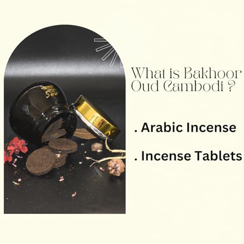 Bakhoor Oud Cambodi - 70g Authentic Arabic Oudh Tablets | Aromatic Agarwood Incense for Charcoal & Electric Bukhoor Burners | Woody Incense |عود بخور Luxurious Aroma for Your Home and Other Places