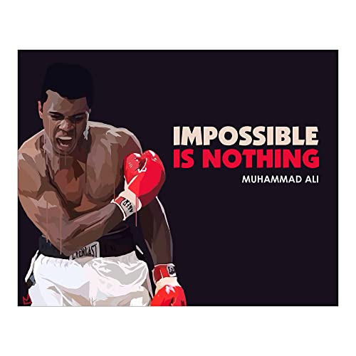 Muhammad Ali Impossible Is Nothing Quote, 10x8 Unframed