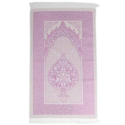 Modefa Islamic Prayer Mat Muslim Gifts - Thin Travel Muslim Prayer Rug in Taffeta Gift Bag with Tasbih Beads Prayer Matt Islam - Chenille Turkish Praying Carpet - Ramadan Gifts (Fuchsia) - color: Fuchsia