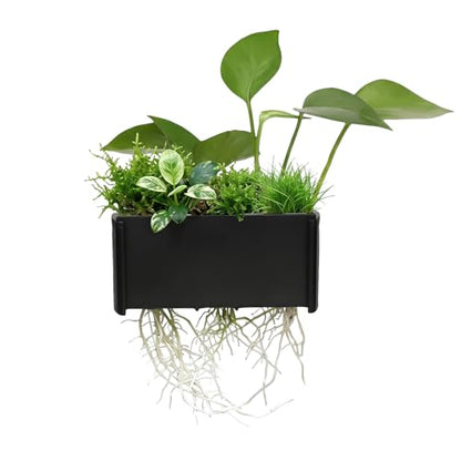 Hanging Aquarium Plant Holder, 5 Holes Plastic Aquatic Plant Cups, Fish Tank Plants Holder with Long Hook, Plants Basket for Aquarium Decoration on Top of Tank