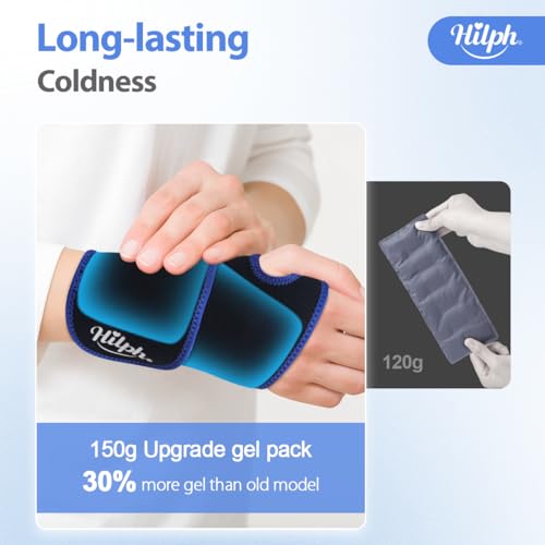 Hilph Wrist Ice Pack Wrap, Reusable Wrist Brace with Gel Hot Cold Compression Pack for Hand Injuries, Hand Ice Pack for Carpal Tunnel, Rheumatoid, Tendonitis, Swelling, Black - style: Black-1 Ice Pack