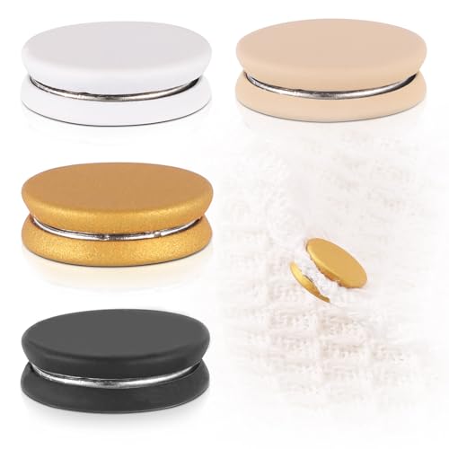 4pcs Strong Magnetic Hijab Pins, Oblate Style Hijab Magnets Multi-Use No-Snag Scarf Clasp Pinless Brooch for Women Girls Clothes (Matte 1)