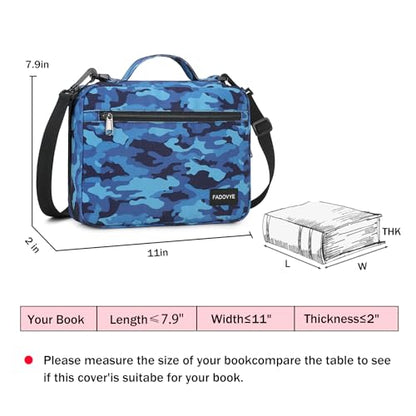 Bible Cover Case for Women Large Bible Cover for Girls Bible Study Supplies Accessories with Handle and Shoulder Strap | Durable - color: Blue Camo