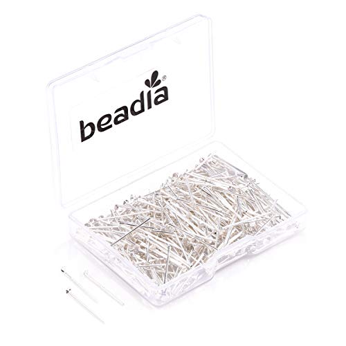 BEADIA Head Pins Silver for DIY Jewelry Making 20mm 500pcs - color: Silver, size: 20mm