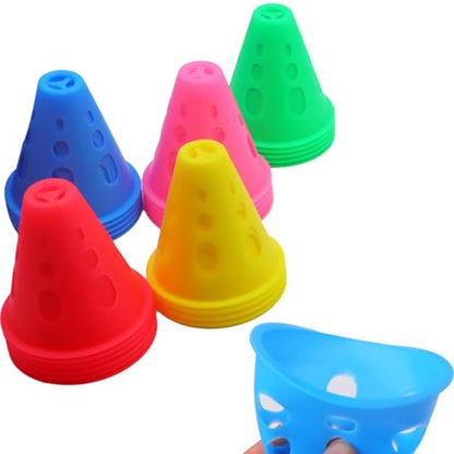 FZBNSRKO 20pcs Mixed Color Mini Sports Training Cones Training Cones for Kid Adult Plastic Windproof Roadblock Traffic Road Cones for Roller Skating and Skate Practice