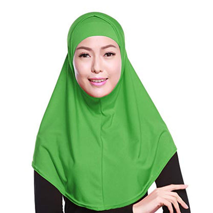 XISAOK Womens 2 Piece Solid Color Amira Jersey Muslim Hijab Soft Cotton Stretch Head Scarf with Tube Inner Underscarf Cap Hood White