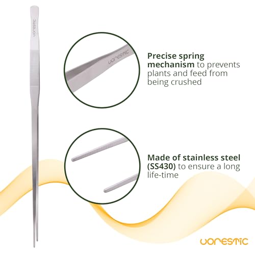 VORESTIC Straight Aquarium Tweezers 23.6 Inch, Stainless Steel Long Tweezers for Fish Tank Planting, Aquascaping, Aquarium Plant Care, Terrarium Tool and Long Fish Tank Planting Tongs