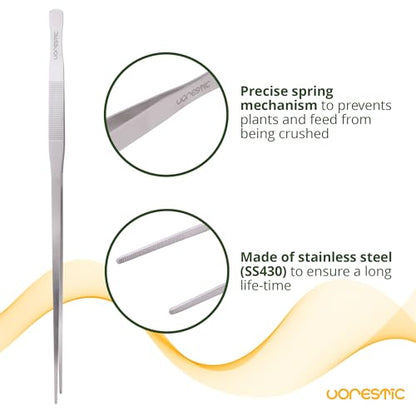 VORESTIC Straight Aquarium Tweezers 23.6 Inch, Stainless Steel Long Tweezers for Fish Tank Planting, Aquascaping, Aquarium Plant Care, Terrarium Tool and Long Fish Tank Planting Tongs