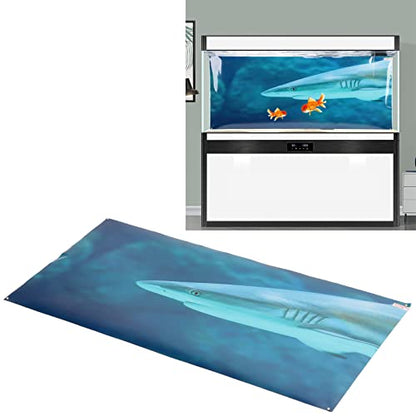 Aquarium Background Paper PVC Self Adhesive Clear 3D Fish Tank Poster, Fade Underwater Scene Decoration Sticker with Realistic Sea Animal Pattern for Glass (122 * 50CM) - size: 122*50CM