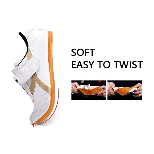 Taekwondo Shoes, Dilwe PU Leather Soft Sole Taekwondo Shoes for Taichi Gym Training (40)