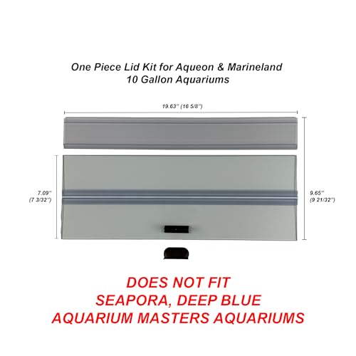 H2Pro Glass Canopy Aquarium Lid for Fresh & Saltwater Fish Tanks (20GT for Aqueon & Marineland 10 Gallon Aquariums) - color: 20GT for Aqueon & Marineland 10 gallon Aquariums