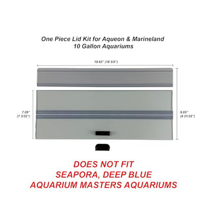 H2Pro Glass Canopy Aquarium Lid for Fresh & Saltwater Fish Tanks (20GT for Aqueon & Marineland 10 Gallon Aquariums) - color: 20GT for Aqueon & Marineland 10 gallon Aquariums