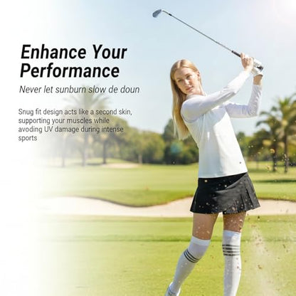 Women's Golf Cooling Shawl Outdoor Sun Protection Arm Sleeves - color: White, size: Small-Medium