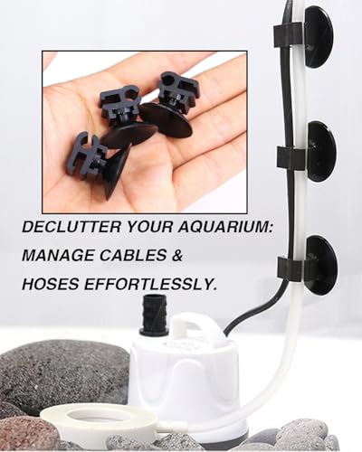 20Pcs Aquarium Suction Cup Clip for Fish Tank Oxygen Tube Hose Pump Power Cord Buckle Wire Finisher Suction Cups Aquarium Accessories
