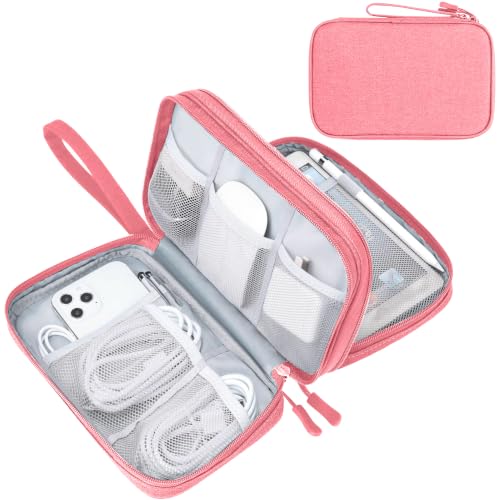 FYY Electronic Organizer, Travel Tech Pouch Bag, Large, Pink - color: Pink, size: 9.1 x 5.9 x 3.15 inches