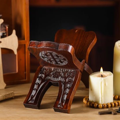 Cinnvoice Collapsable Pinewood Prayer Bible Book Stand Wooden Book Holder Quran Holy Bible Display Support Reading Books Holder Folding Religious Prayer Stand for Church Chapel Supplies Gift