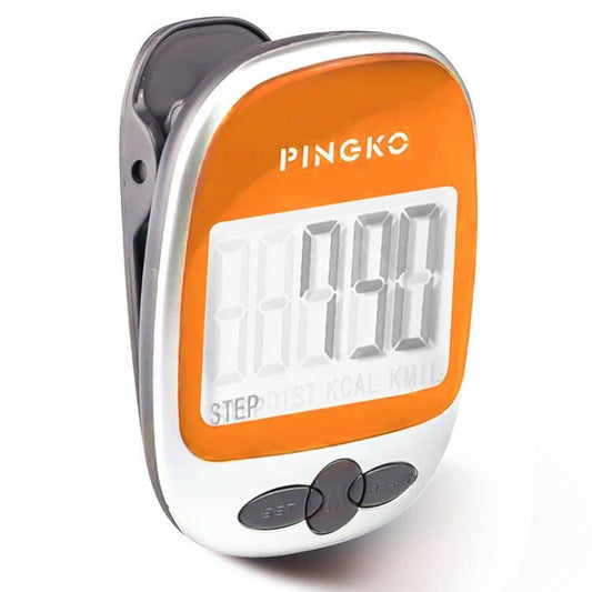 PINGKO Outdoor Multi-Function Portable Sport Pedometer Step/Distance/Calories/Counter - color: Orange