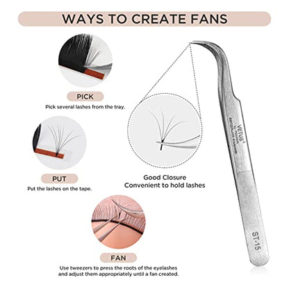 BEYELIAN Eyelash Extension Tweezers, Professional sticker tweezers | Eyelash Extension Tweezers, Professional sticker tweezers for crafting Curved Tip Stainless Steel ST-15 - style: ST15