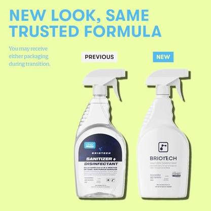 BRIOTECH Sanitizer Disinfectant Hypochlorous, Kill 99.99% of Viruses & Bacteria, Control Mold, Eliminate Odor, Gentle for Nursery & Play Rooms, Food Contact Surface Sanitizer, 1 Gallon Refill - size: 128 Fl Oz (Pack of 1)