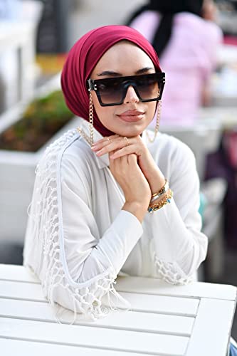 para life Snap Hijab for Women, Breathable Instant Hijabs|Standard Size Stretchable Cotton Sandy|Jersey Undercap - color: Burgundy
