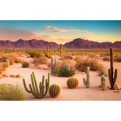 Desert Reptile Habitat Background Arid Landscape of Hot Sahara Desert Terrarium Background Desert Cacti and Sand with Dunes Aquarium Background Natural Hot Desert Fish Tank Background Vinyl 36x18in - color: Cacti Green, size: 36(W)x18(H)in